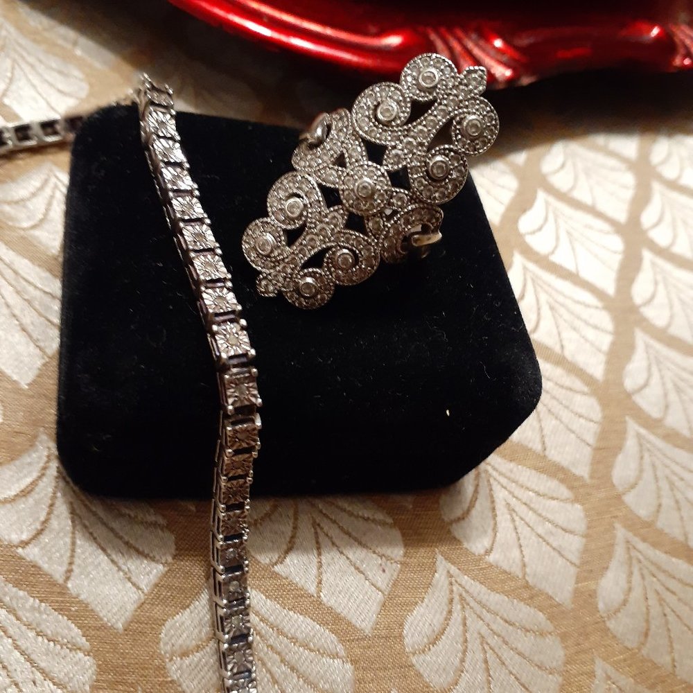 STERLING SILVER RING AND BRACELET SET